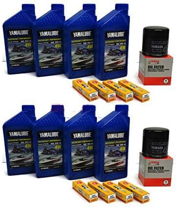 Yamaha 24'-25' 2010+ AR240/SX240 HO/242 Limited/S/E-Series/242X/212SS/212X Boat Oil Change Kit w/NGK Spark Plugs