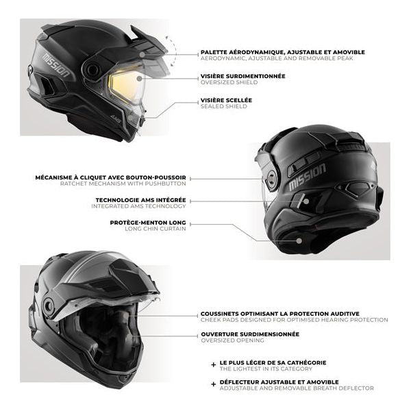 CKX Mission AMS Snowmobile Helmet w/ Electric Shield
