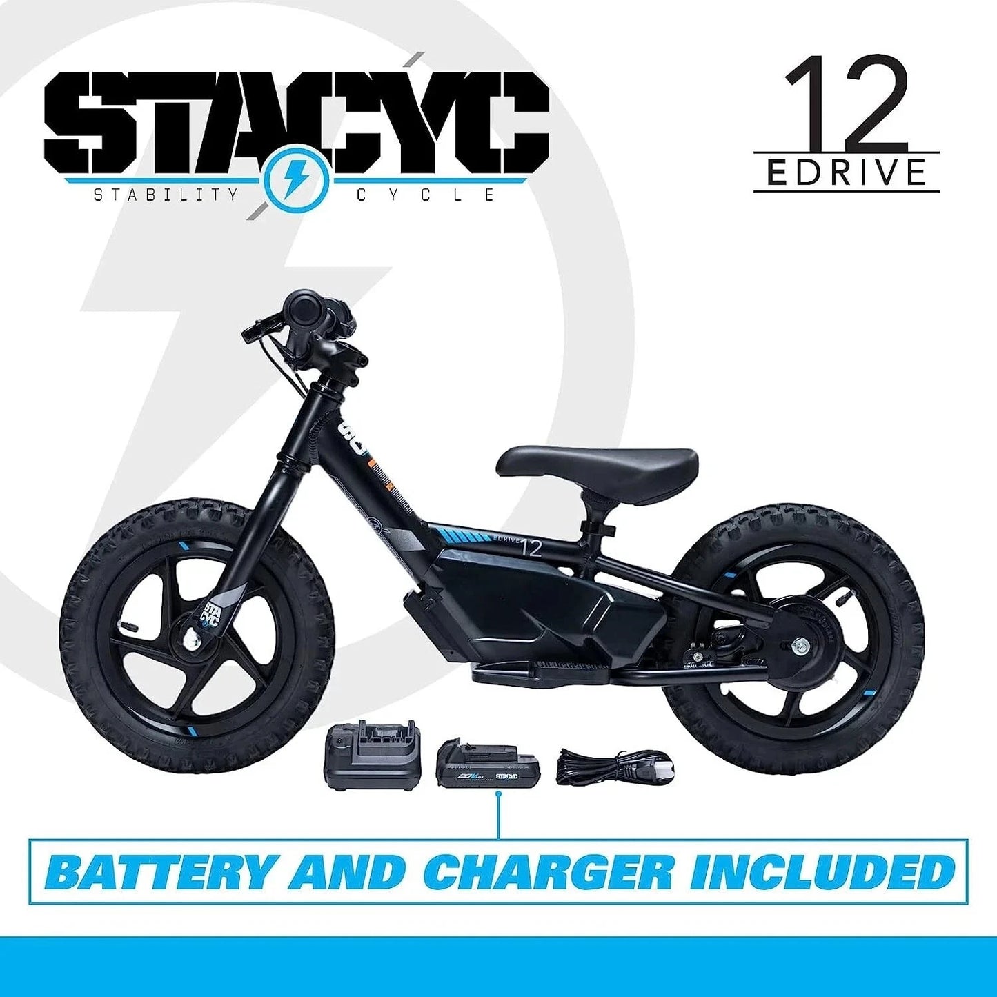 STACYC 12 eDrive - 12" Electric Kids Balance Bike / Stability Cycle