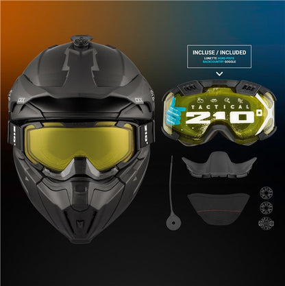 CKX Titan Matte Black Original Helmet - Trail and Backcountry - Included 210° Goggles