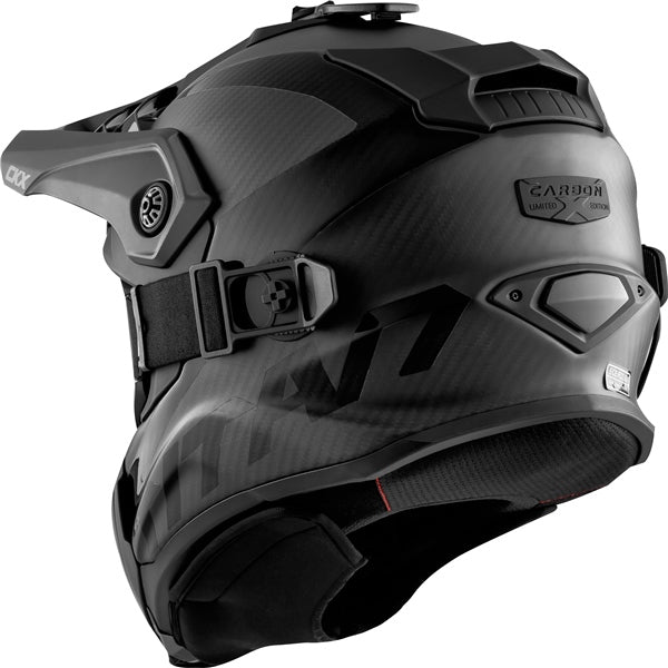 CKX Titan Original Carbon Electric Combo Helmet – Trail and Backcountry Solid - Included 210° Goggles