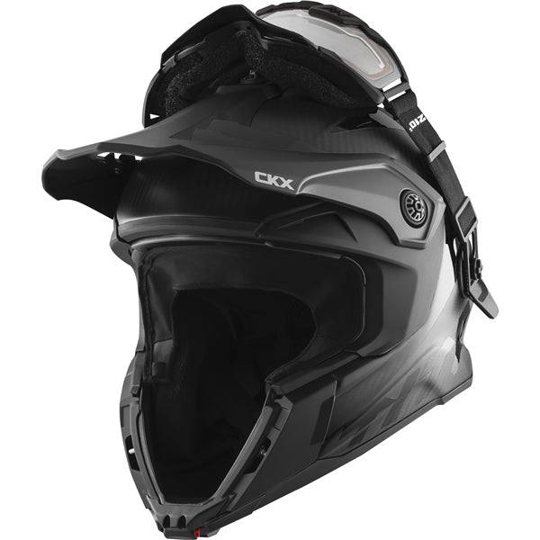 CKX Titan Original Carbon Electric Combo Helmet – Trail and Backcountry Solid - Included 210° Goggles