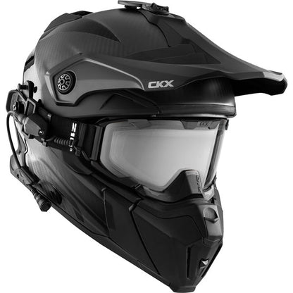 CKX Titan Original Carbon Electric Combo Helmet – Trail and Backcountry Solid - Included 210° Goggles