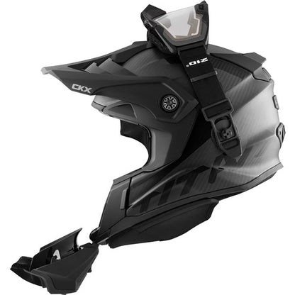 CKX Titan Original Carbon Electric Combo Helmet – Trail and Backcountry Solid - Included 210° Goggles