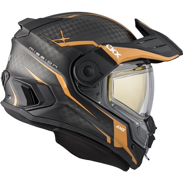 mt axxis falcon helmet black & orange CKX Mission AMS Carbon Fury Snowmobile Helmet w/ Electric Shield – Port Yamaha