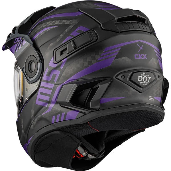 CKX Mission AMS Carbon Code Snowmobile Helmet w/ Electric Shield