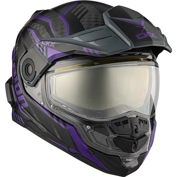 CKX Mission AMS Carbon Code Snowmobile Helmet w/ Electric Shield