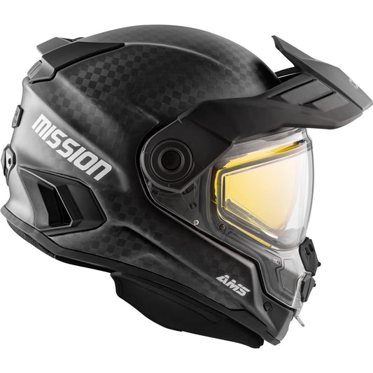 CKX Mission AMS Carbon Fiber Snowmobile Helmet w/ Electric Shield