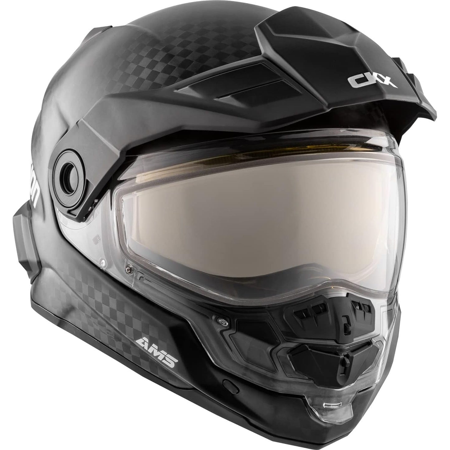 CKX Mission AMS Carbon Fiber Snowmobile Helmet w/ Electric Shield