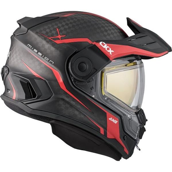 CKX Mission AMS Carbon Fury Snowmobile Helmet w/ Electric Shield