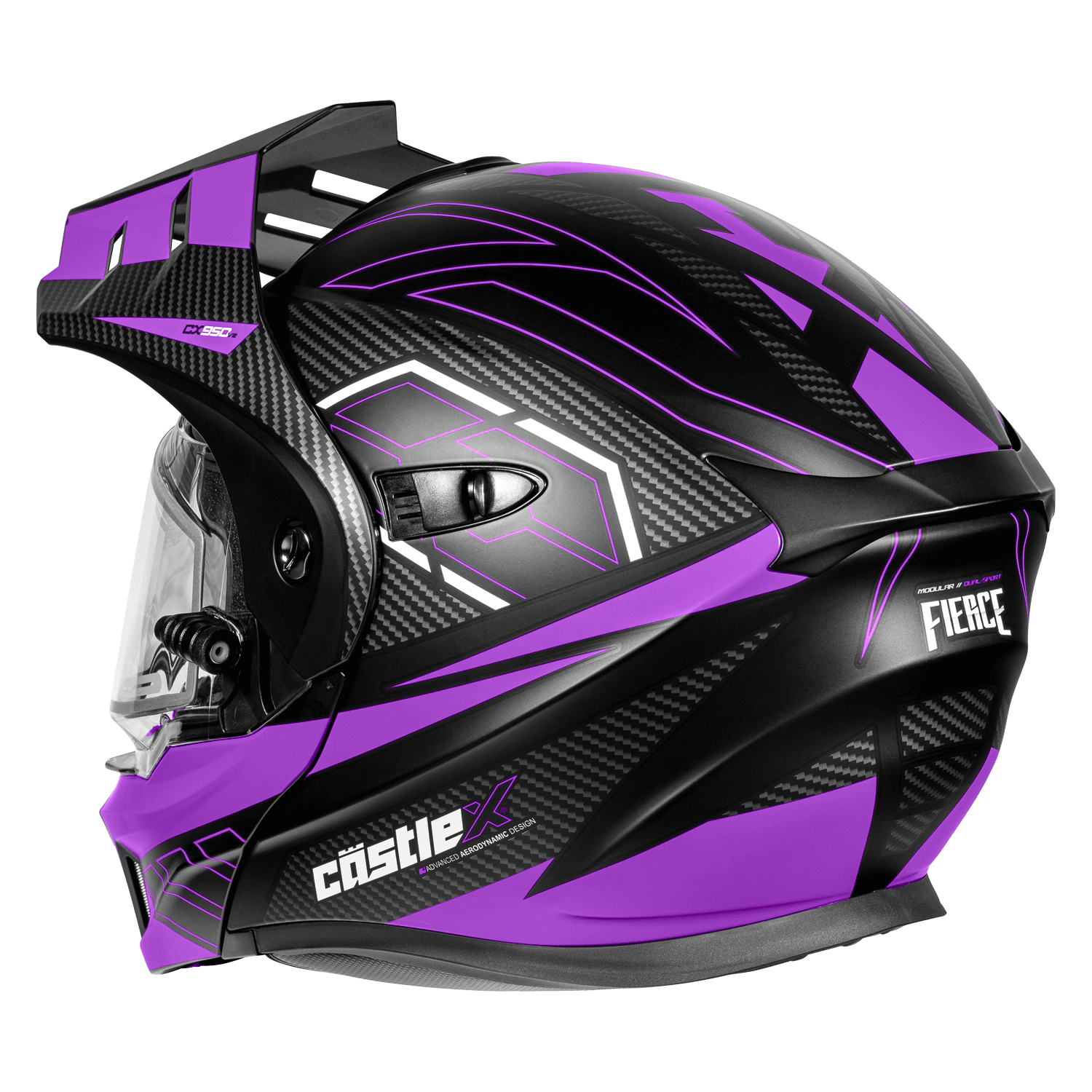 castle modular motorcycle helmets X CX950 V2 Fierce Helmet w/Electric Shield Matte Black / Charcoal,Small optically correct face shield uses a quick release shield replacement system Castle Matte Black CX935 Modular