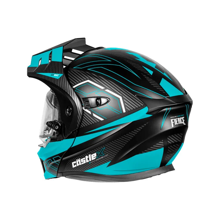 castle modular motorcycle helmets Castle X CX950 V2 Fierce Modular Helmet Matte Black/Pink Glo / SM