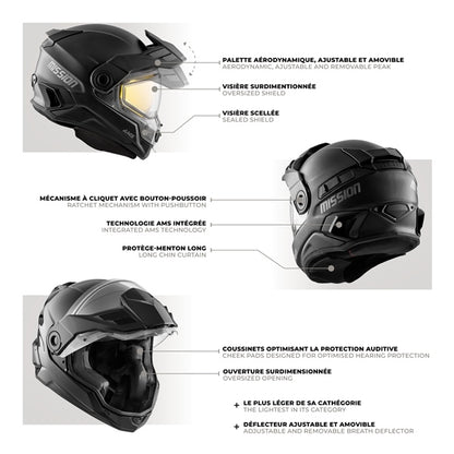 CKX Mission AMS Snowmobile Helmet w/ Electric Shield