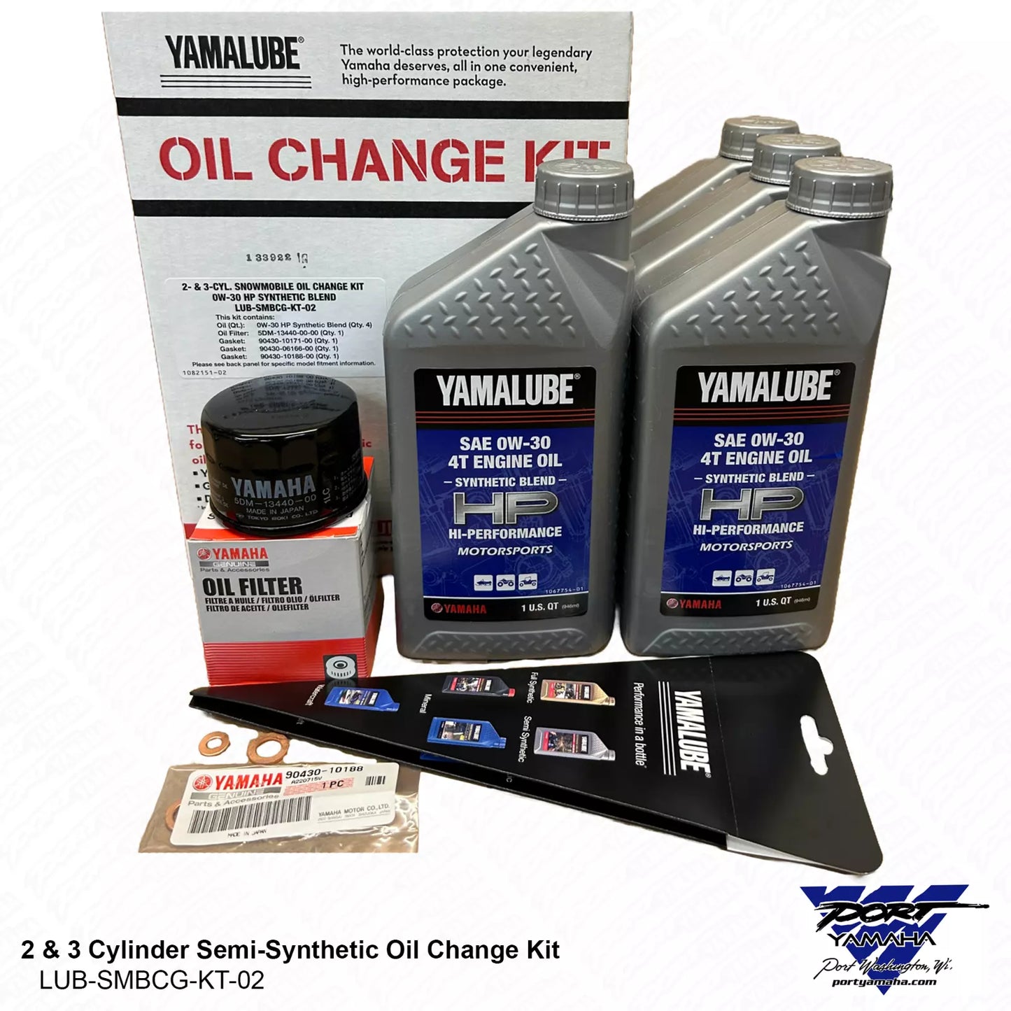 Yamaha 2 & 3 Cyl Semi-Synthetic Snowmobile Oil Change Kit